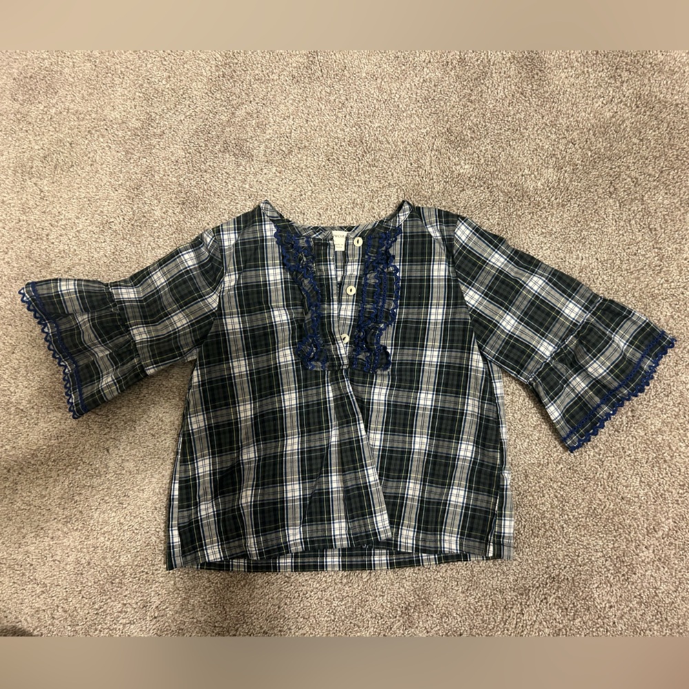 Crewcuts Blue and White Plaid Shirt